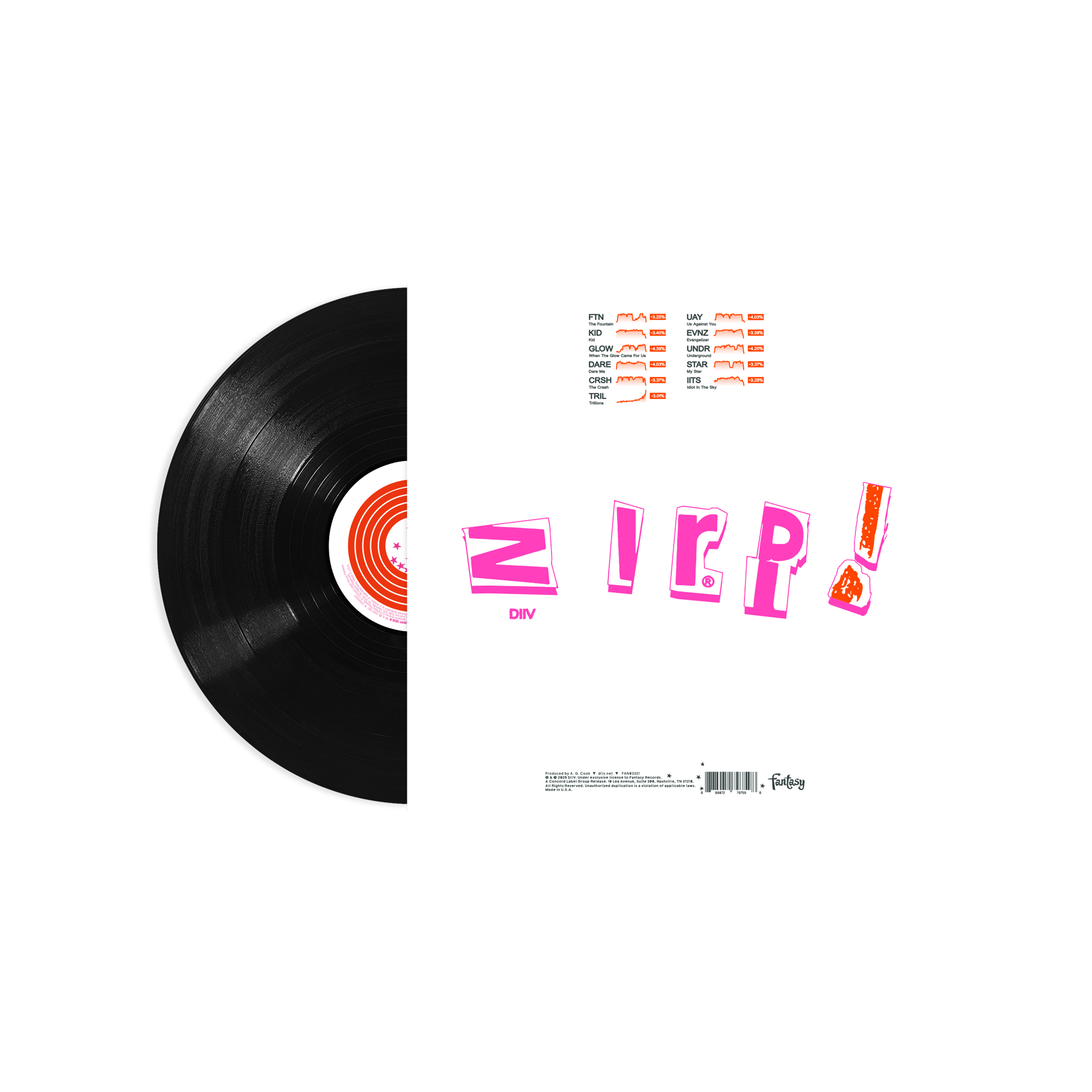 DIIV "ZIRP!" 12" LP (DELUXE PACKAGING) - Alternative